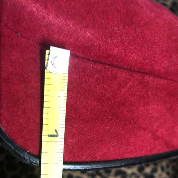 Derek Heart red velvet platform buckle strap heels like Dorothy 5.5 - Picture 12 of 13